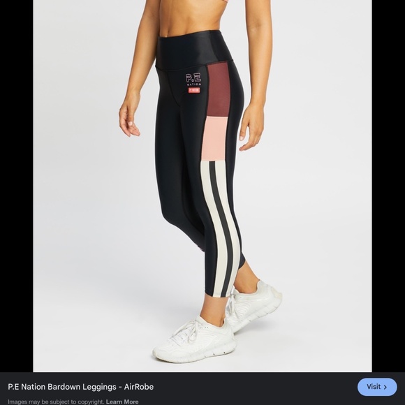 P.E Nation Colorblock Recycled Nylon Active Leggings Black Maroon Size XS - Picture 4 of 12